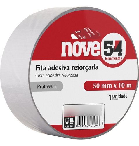 Fita Adesiva Reforçada Silver Tape 50mmx25m Prata Nove54