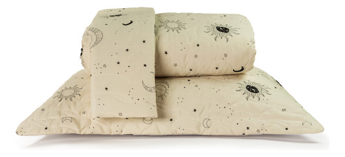 Kit Colcha Queen + Jogo De Lençol Kit 7 Pçs Algodão Misto