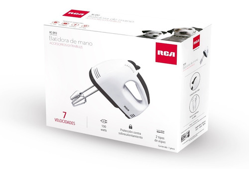 Rca Batidora De Mano 7 Velocidades Rc-093 Color Blanco