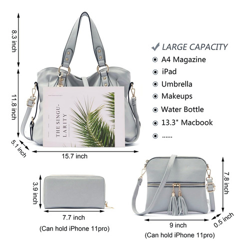 Set De Bolsos Y Carteras Quiyuer Para Mujer Tote Bandbags La