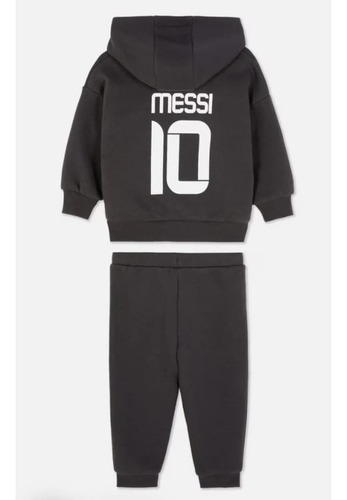 Conjunto Bebe Buzo Con Capucha Y Pantalon De Friza Negro 24 Meses