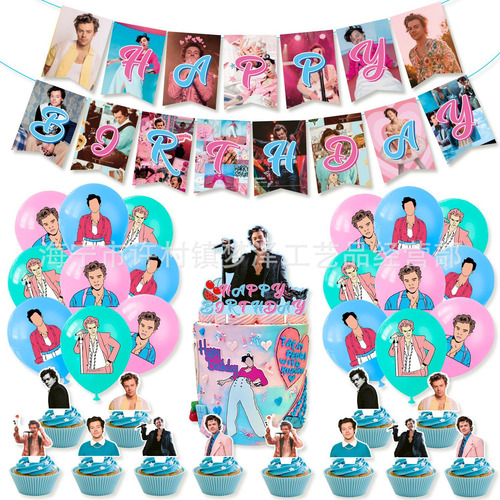 Set Cotillón Cumpleaños Harry Styles - Envío Gratis