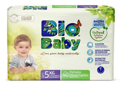 Pañal Ecológico Bio Baby Talla 5 - Talla Xg - Biobaby