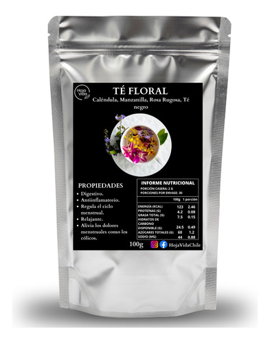 Té Floral (manzanilla, Rosa Rugosa, Caléndula, Té Negro) 50g