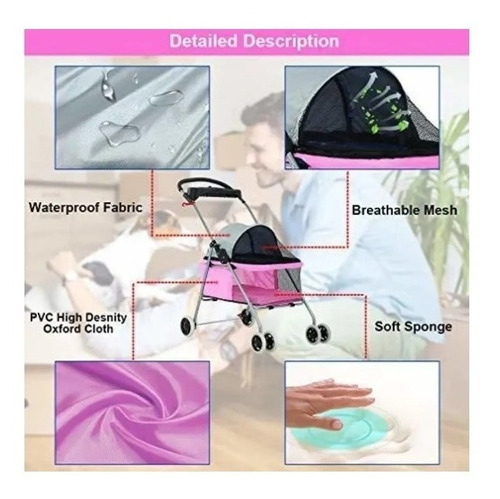 Imagen 3 de 7 de Coche Para Mascotas Paseador Mascotas Plegable Impermeable
