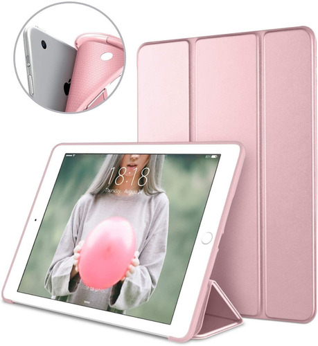 Smart Case Para iPad Air 1 A1474 A1475 Rose Gold Siliconado
