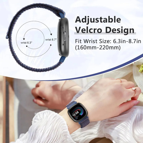 3 Correas De Nailon Para Fitbit Versa 4/3/sense 2
