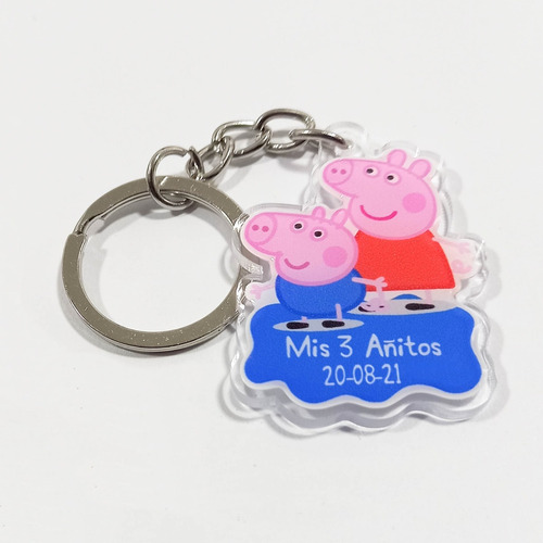 Llavero Peppa Y George Personalizados Souvenirs