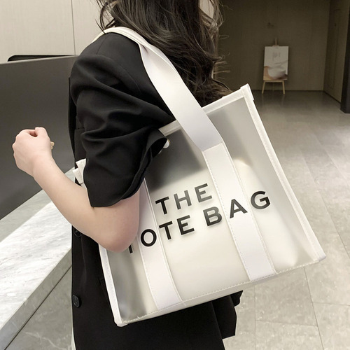 Bolsa The Tote Bag Transparente Esmerilado Para Mujer