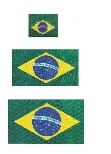 Etiqueta Bordada Bandeira Do Brasil Najar - Kit 3 Tamanhos