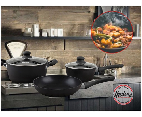 Imagen 9 de 9 de Bateria De Cocina Induccion Hudson 5 Piezas Total Black