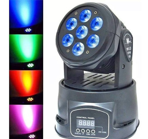 Cabeza Movil Robotico 7 Led Rgb Dmx Con Control