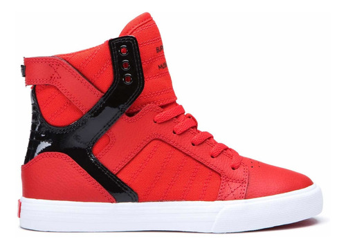 Tenis Supra Skytop Risk Red Black White Junior 58003-693