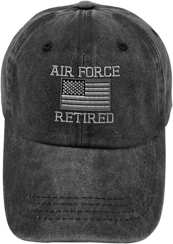 Sombrero Vintage Lavado Us Air Force Jubilado Algodón Bordad