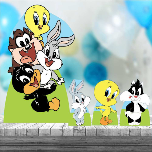 Kit 4 Baby Looney Tunes Totem Display Mesa Festa Aniversário