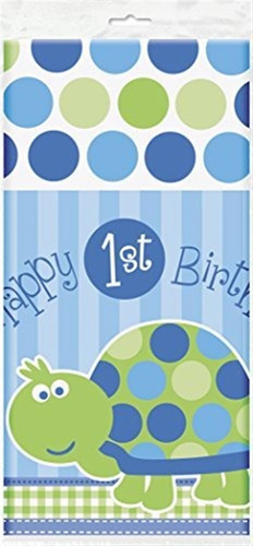 Tortuga Primero Cumpleaños Plástico Mantel, 84  X