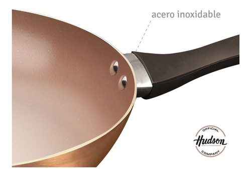 Wok Antiadherente Ceramico Hudson 28 Cm Aluminio