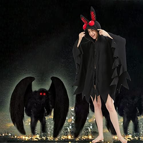 Morningfly Unisex Mothman Disfraz Mothman Cosplay Con Capuch