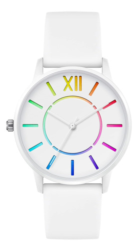 Reloj Blanco Unisex, Relojes De Cuarzo Analógicos A La Moda,