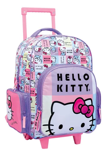 comprar Mochila Carrito Hello Kitty Cuadrille 17 PuLG (88131) Wabro Color Violeta
