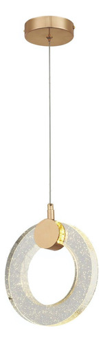 Pendente Led Arco Cristal Bolhas Dourado Moderno 3500k 20cm 110V/220V