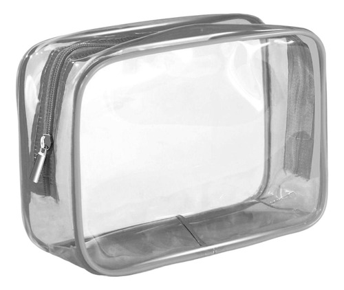 2 Bolsa De Maquillaje Transparente Contenedor Portátil Gris