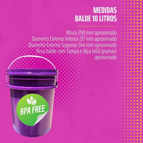 Balde 10 Litro Para Açaí Brasfrut -15 Pçs