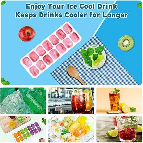 Bandejas Para Cubitos De Hielo De Silicona Apilables Rojo