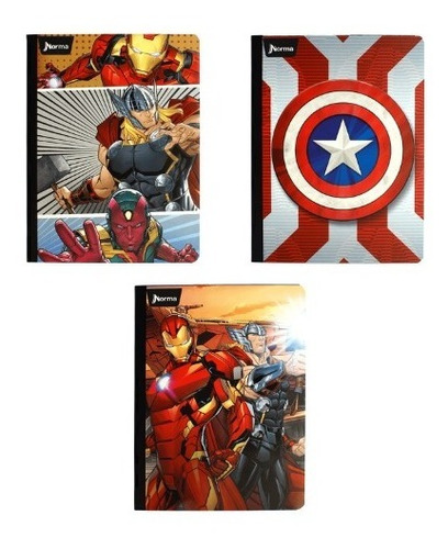 Cuaderno Cosido Cuadriculado Avengers X3 Unidades