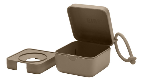 Porta Chupetes Estuche Caja Bibs Color Dark Oak Liso