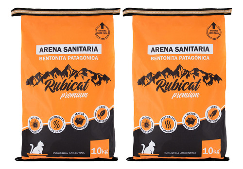 Piedritas Gatos Aglomerante Rubicat Premium 2 Bolsas De 10kg