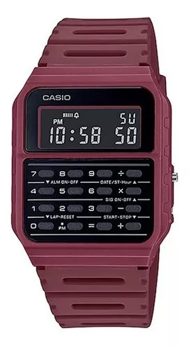 Reloj Calculadora Clasico Casio Ca-53w-1 Relojesymas Rojo Wf-4b