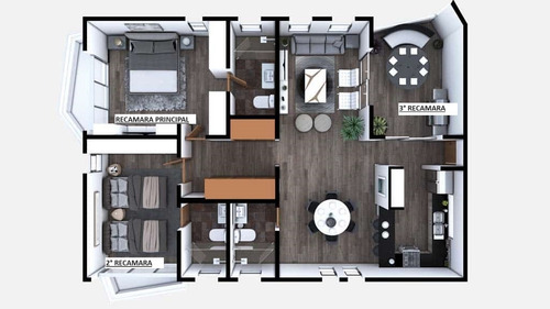 Depto. En Venta Playa Del Carmen Q. Roo De 3 Recamaras Amueblado Full En Residencial Starlight Towers