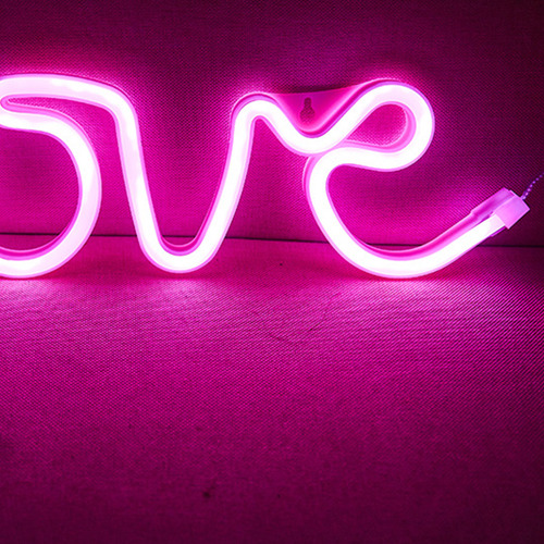 Letrero De Neón Led Love Ps Y Lámpara Acrílica Con Letrero D