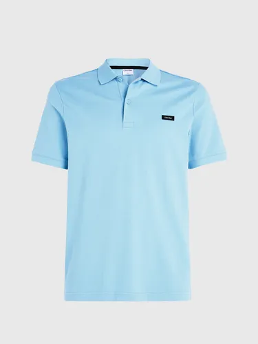 Polo Stretch Slim Button Celeste Calvin Klein