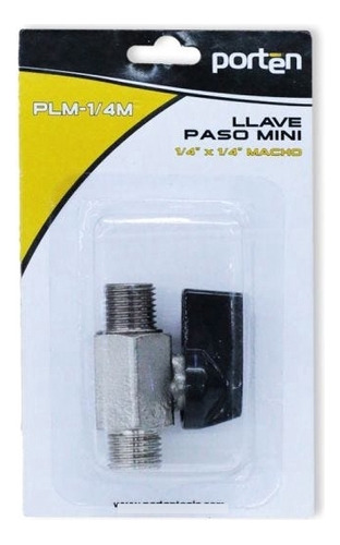 Llave De Paso Mini 1/4 X 1/4 Macho Porten