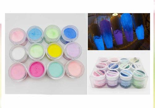 Polvo Acrílico Para Uñas Varios Colores Pack De 12 Pcs Fs