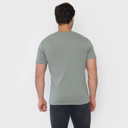 Polera Hombre V-neck Musgo Corona