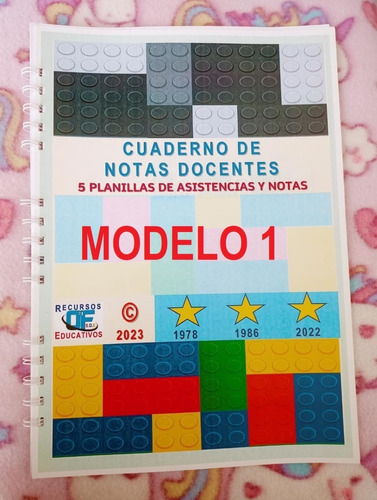 Cuaderno De Notas Docentes Con 5 Planillas De Asist Y Notas