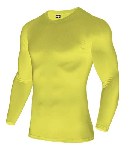 Camisa Térmica Compressão Amarela Proteção Uv50+