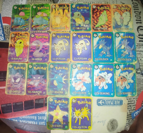 Tazos Cards Cartas Pokémon Retangulares