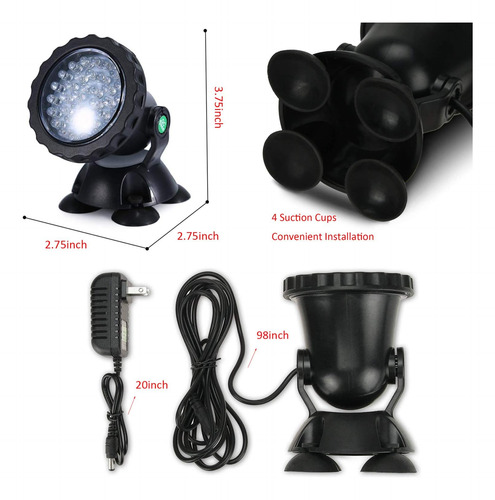 Luces Led Sumergibles Multicolor Para Estanque Con Control R