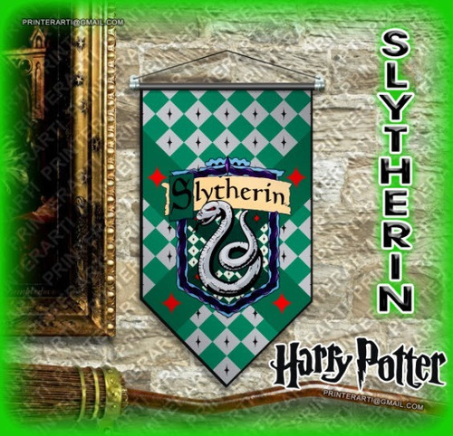 Harry Potter Bandera Estandarte Slytherin Colección Premium