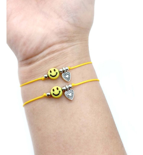 Pulsera Carita Feliz, Corazón, Amistad, Union, Smile