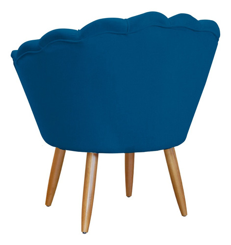 Poltrona Decorativa Petala Para Sala/quarto/escritorio Cor Azul-royal