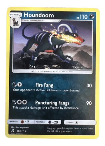 Pokemon Houndoom 59/111 Crimson Invasion 2017 - Lp Rara 