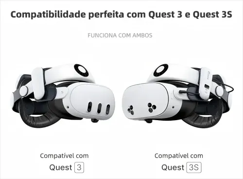 Bobovr S3 Pro Strap 10000mah Bateria Com Quest 3 Cor Branco