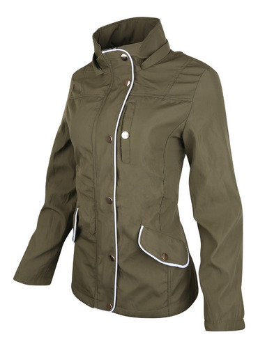 Imagen 1 de 7 de Gabardina Dama Con Gorro Desmontable Impermeable Lj21-100