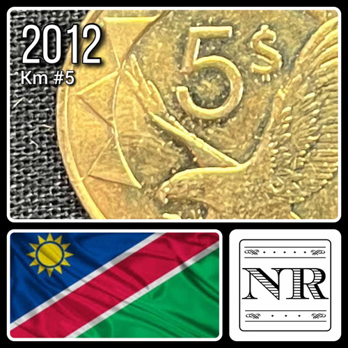 Namibia - 5 Dolares  2012 - Km #5 - Aguila En Vuelo