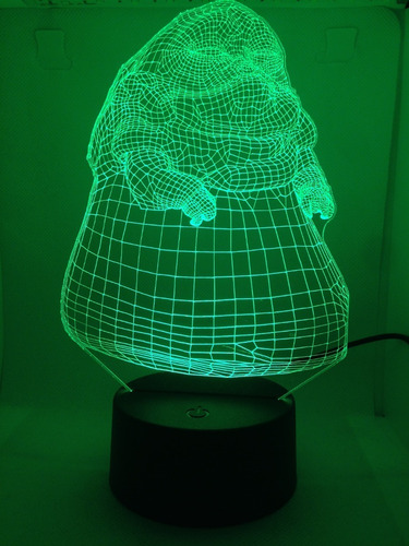 Lámpara 3d Jabba App Incluida Diseño The Hunt Star Wars